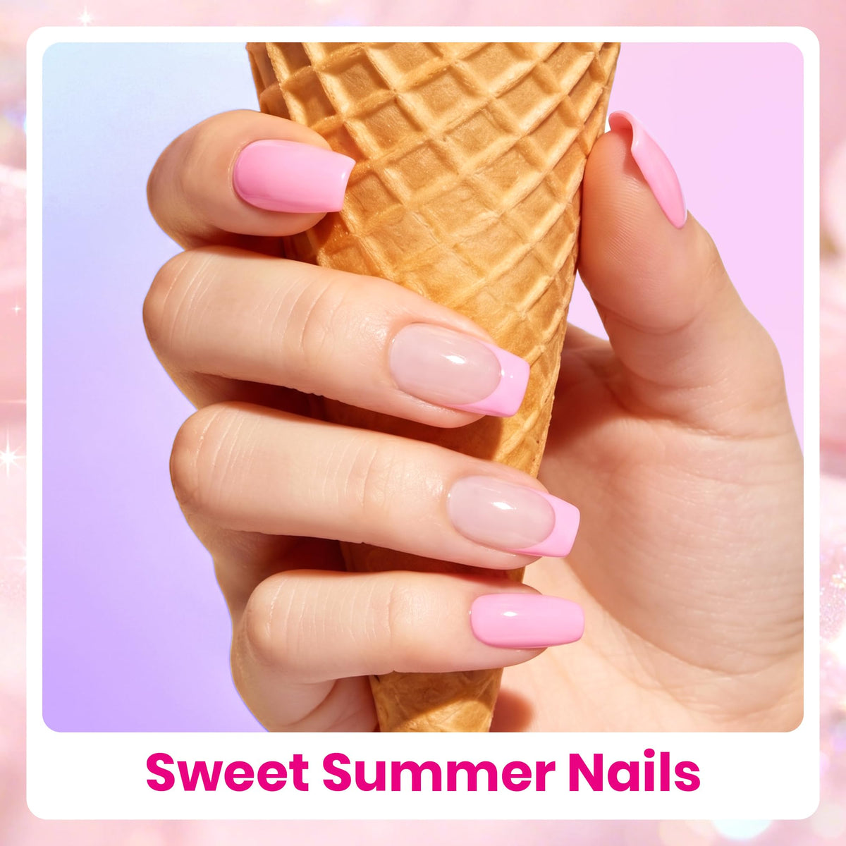 Close-up of Hot Pink gel polish from Beetles
