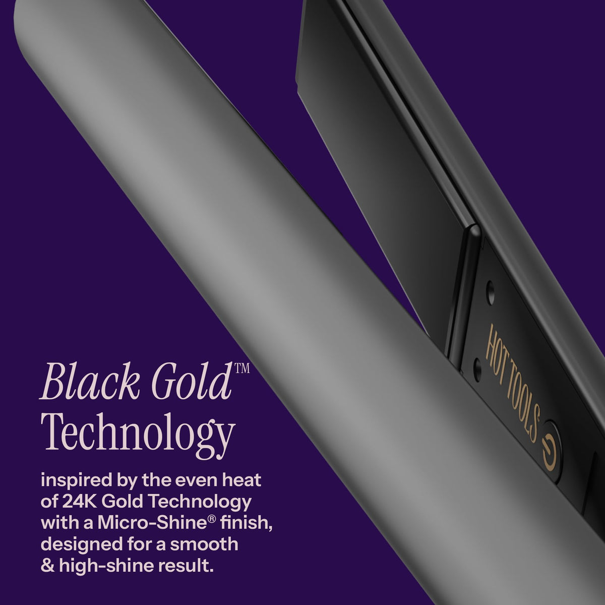 Close-up of HOT TOOLS Black Gold Ionic Flat Iron plates