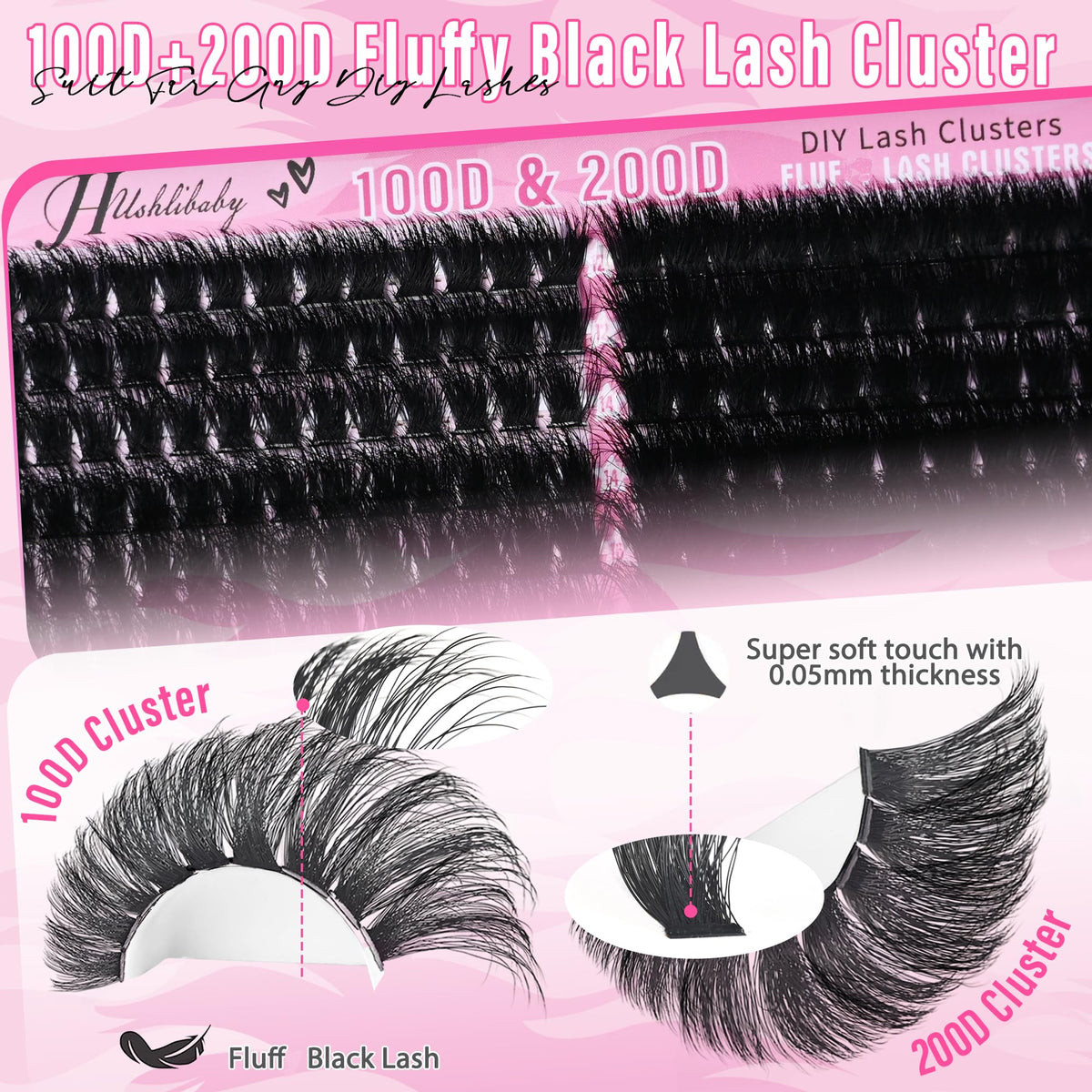 Close-up of Hushlibaby Lash Clusters cotton band