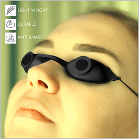 Close-up of hydrophilic material on goggles