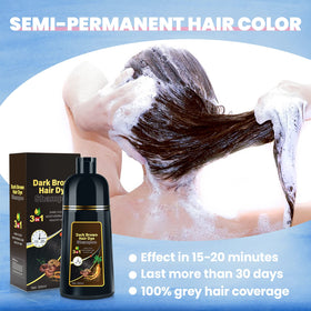 Close-up of IIIMEIDU Dark Brown Hair Dye Shampoo texture