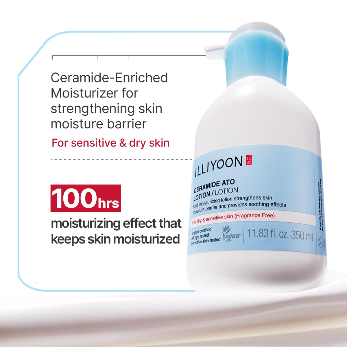 Close-up of Illiyoon Ceramide Ato Lotion texture