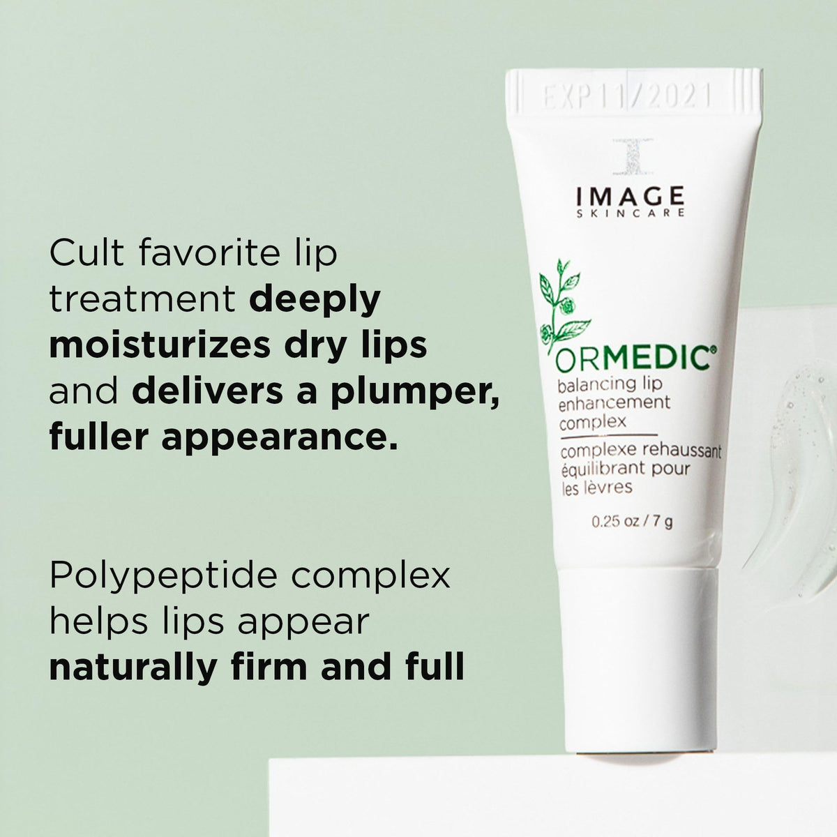 Close-up of IMAGE Skincare ORMEDIC Lip support Complex applicator