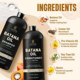 Close-up of INFINA ESSENTIALS Batana Oil Shampoo texture