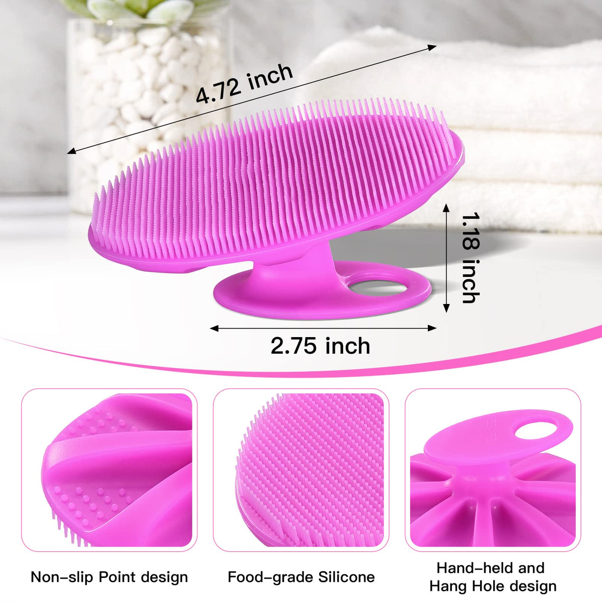 Close-up of INNERNEED Silicone Body Brush bristles