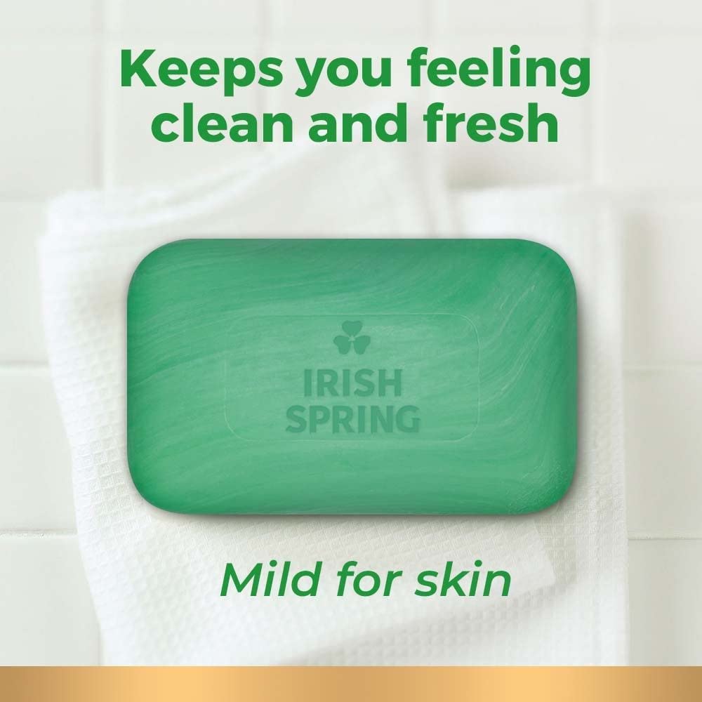 Close-up of Irish Spring Original Deodorant Soap bar texture
