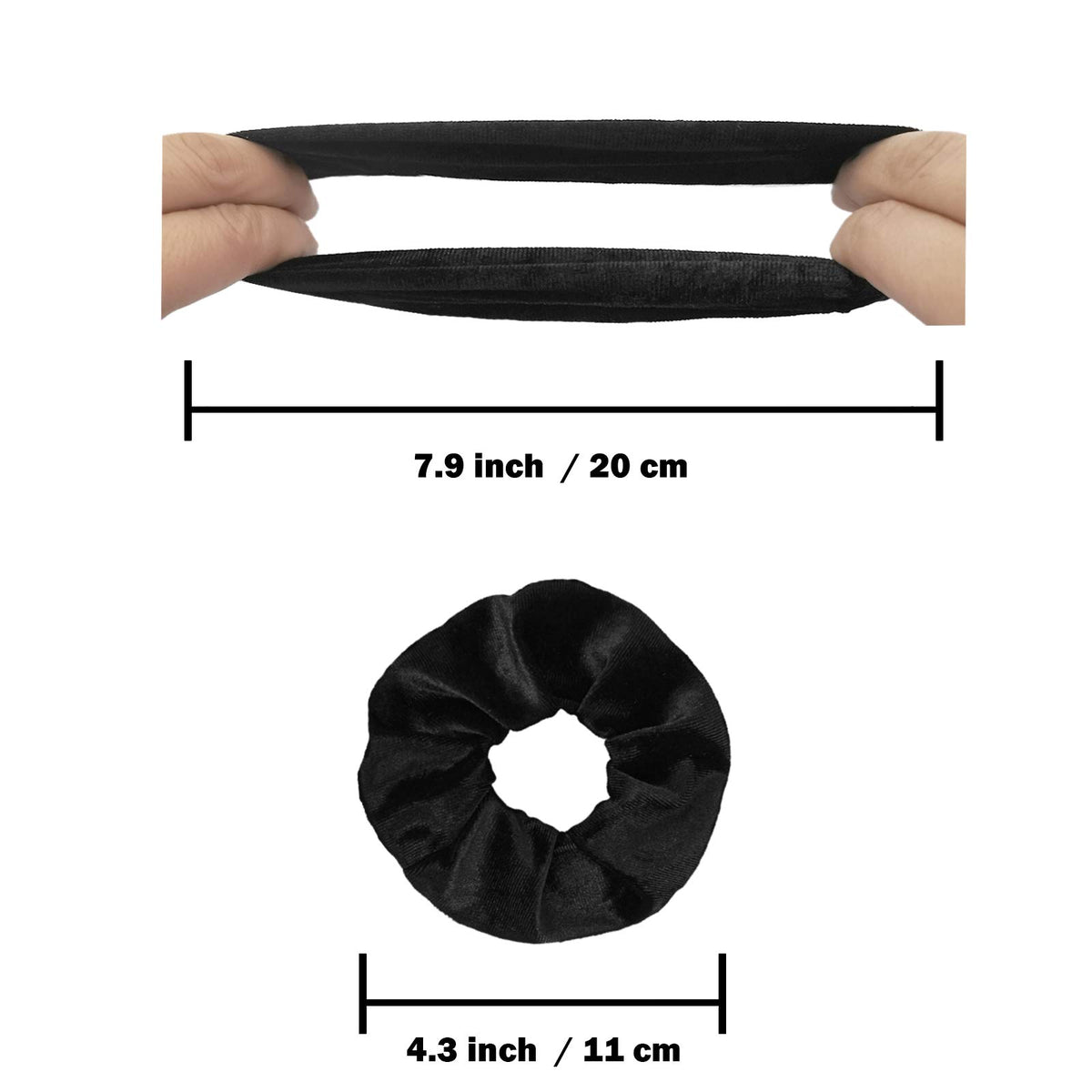 Close-up of IVARYSS scrunchies showing soft velvet texture