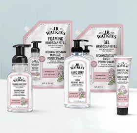 Close-up of J.R. Watkins gel hand soap pouch opening