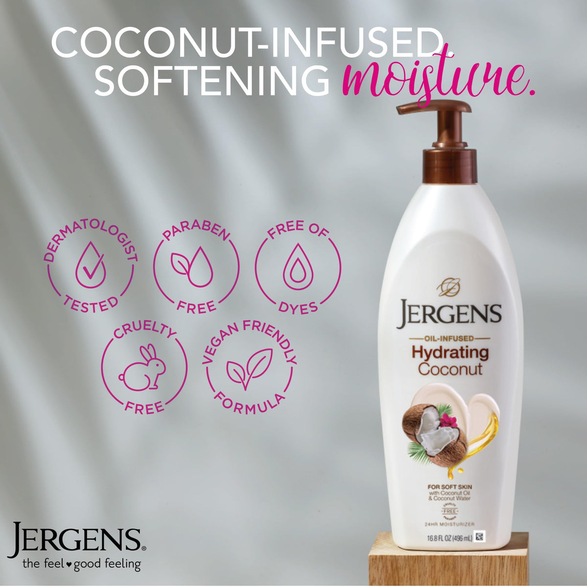 Close-up of Jergens Hydrating Coconut lotion texture