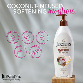 Close-up of Jergens Hydrating Coconut lotion texture