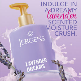 Close-up of Jergens Lavender Dreams lotion texture