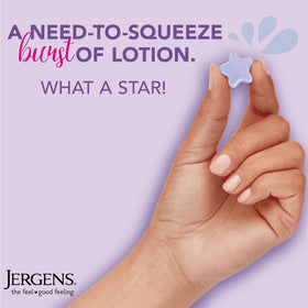 Close-up of Jergens Lavender Lotion Bursts star shape