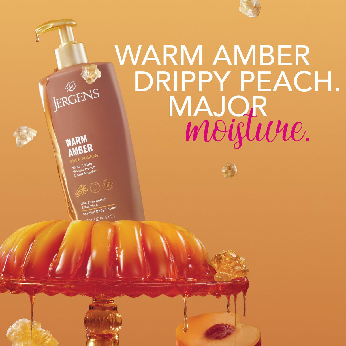 Close-up of Jergens Shea Fusion Body Lotion Warm Amber texture