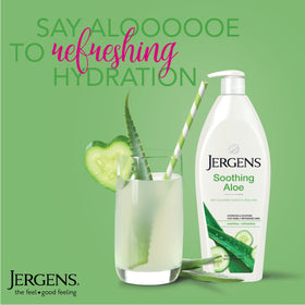Close-up of Jergens Soothing Aloe Body Lotion texture