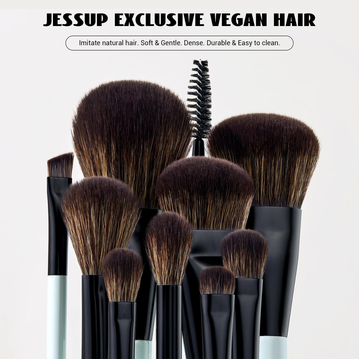 Close-up of Jessup double-ended foundation and contour brush