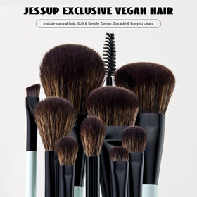 Close-up of Jessup double-ended foundation and contour brush