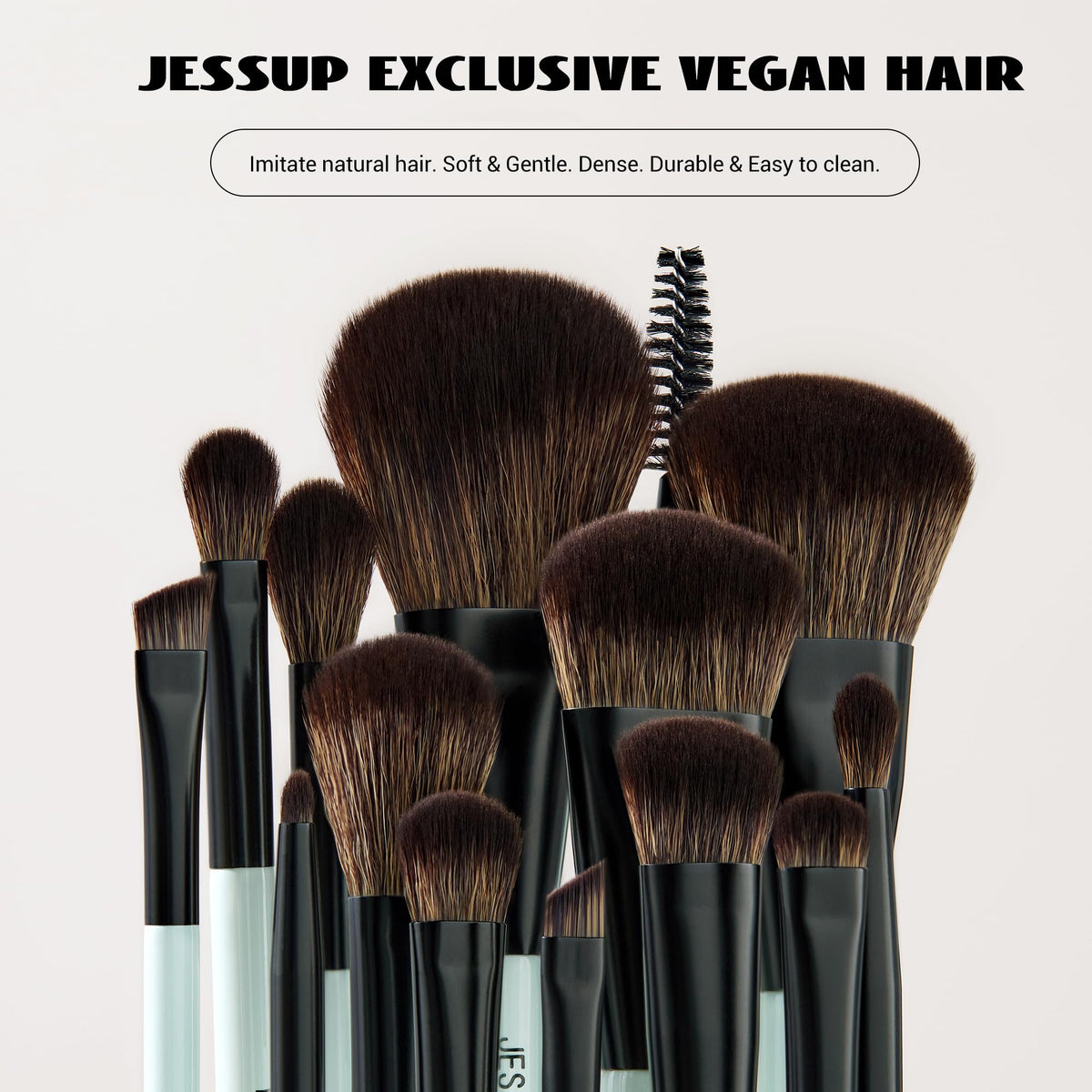 Close-up of Jessup dual-ended foundation brush