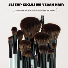Close-up of Jessup dual-ended foundation brush