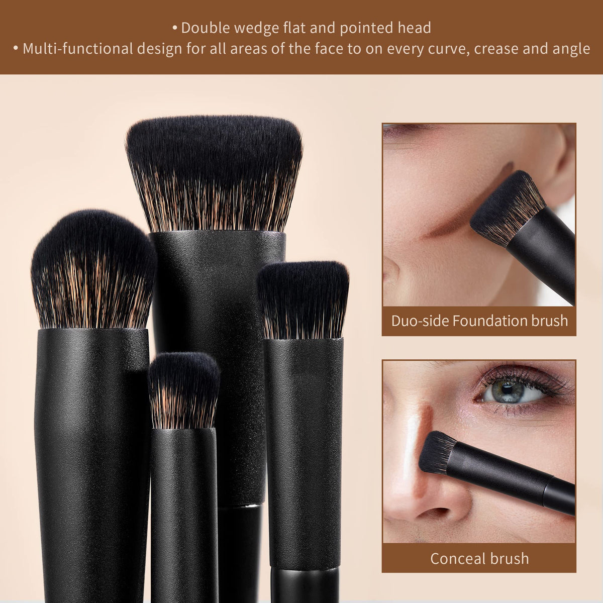 Close-up of Jessup powder brush from 14Pcs set