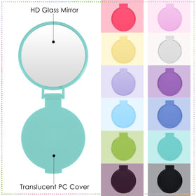 Close-up of Jetec compact mirror in pink colour