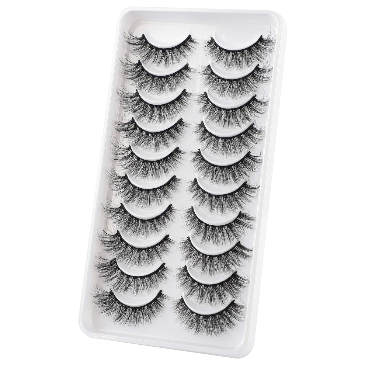 Close-up of JIMIRE Cat-Eye Fake Eyelashes showing the fluffy texture