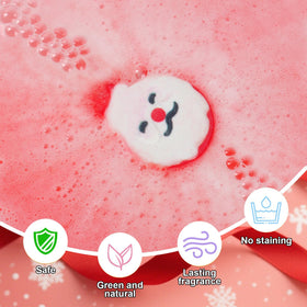 Close-up of jingle bell bath bomb from WARMLIFE set