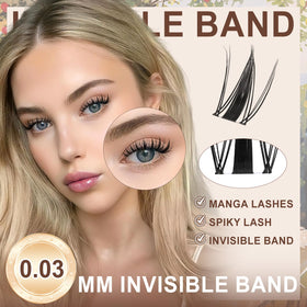 Close-up of JMS&JMS invisible lash clusters in various lengths