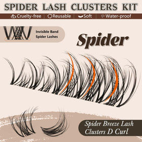 Close-up of JMS&JMS spider lash clusters showcasing the criss-cross design