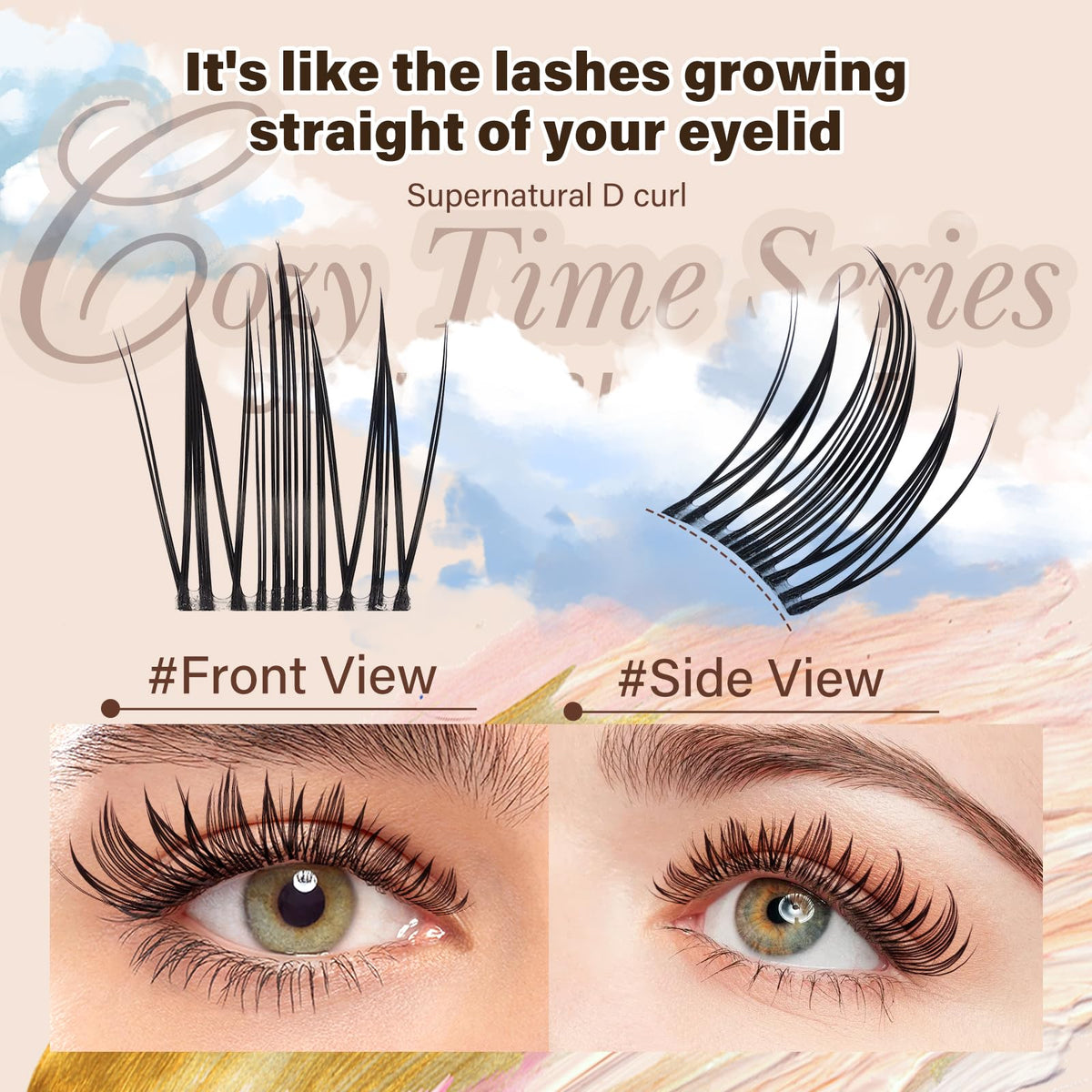 Close-up of JMS&JMS spiky lash clusters