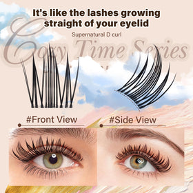 Close-up of JMS&JMS spiky lash clusters