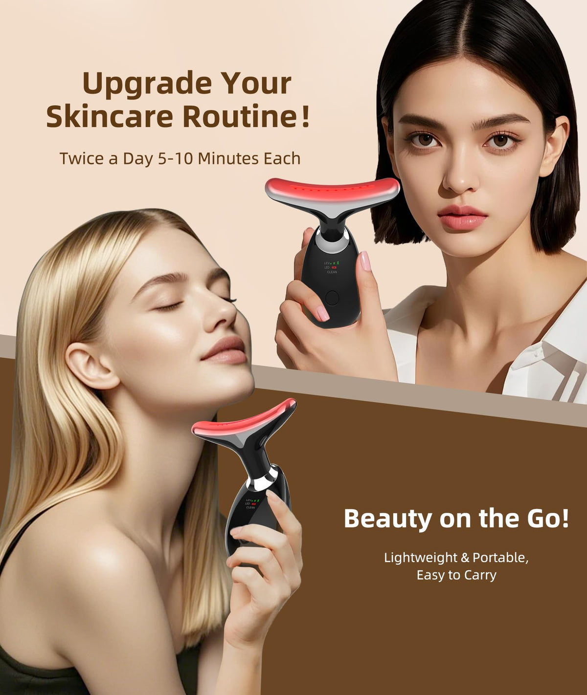 Close-up of Jobazok Facial Massager 7 colour modes