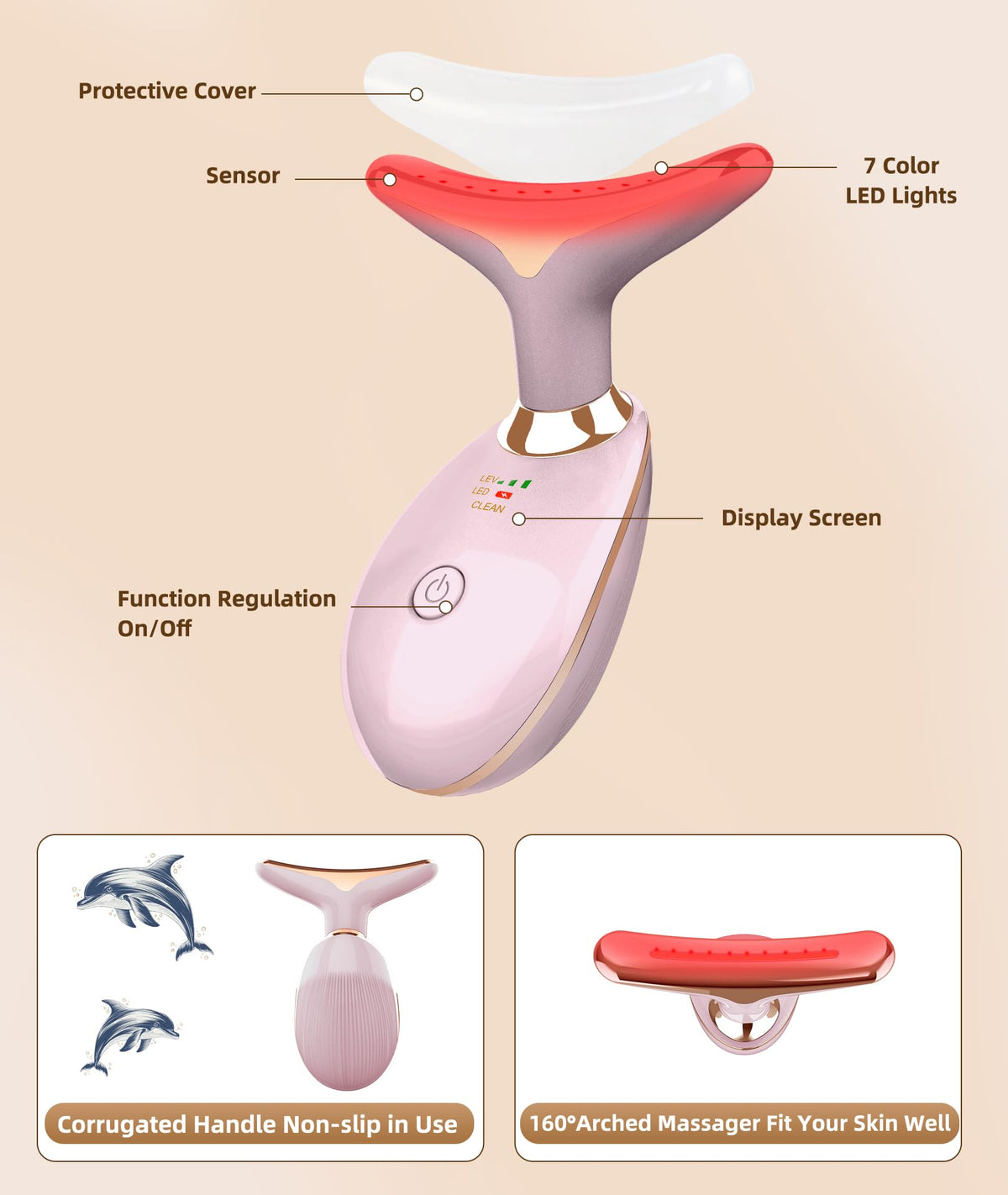 Close-up of Jobazok Facial Massager's curving design