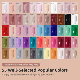 Close-up of JODSONE gel nail polish bottles in various colours