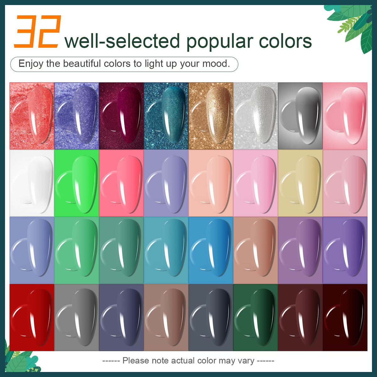 Close-up of JODSONE gel nail polish bottles in various colours