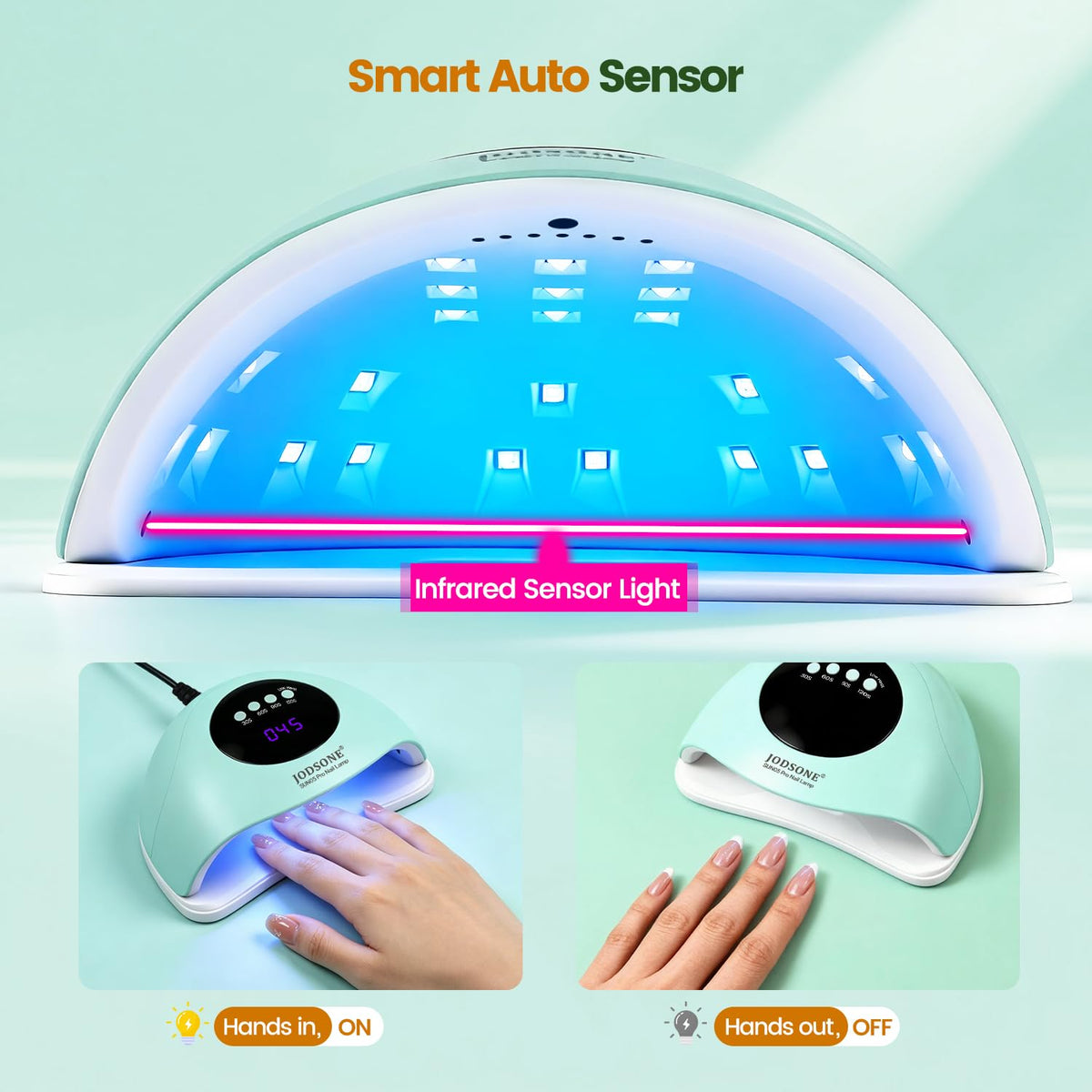 Close-up of JODSONE Nail Dryer with infrared sensor