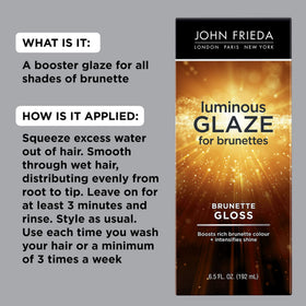 Close-up of John Frieda Brilliant Brunette Luminous Hair Glaze texture