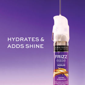 Close-up of John Frieda Frizz Ease serum bottle with cap
