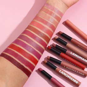 Close-up of Jolilab Velvet Matte Lipstick in nude shade