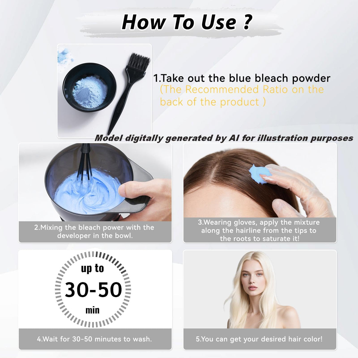 Close-up of JUANCHI Hair Bleach Powder texture