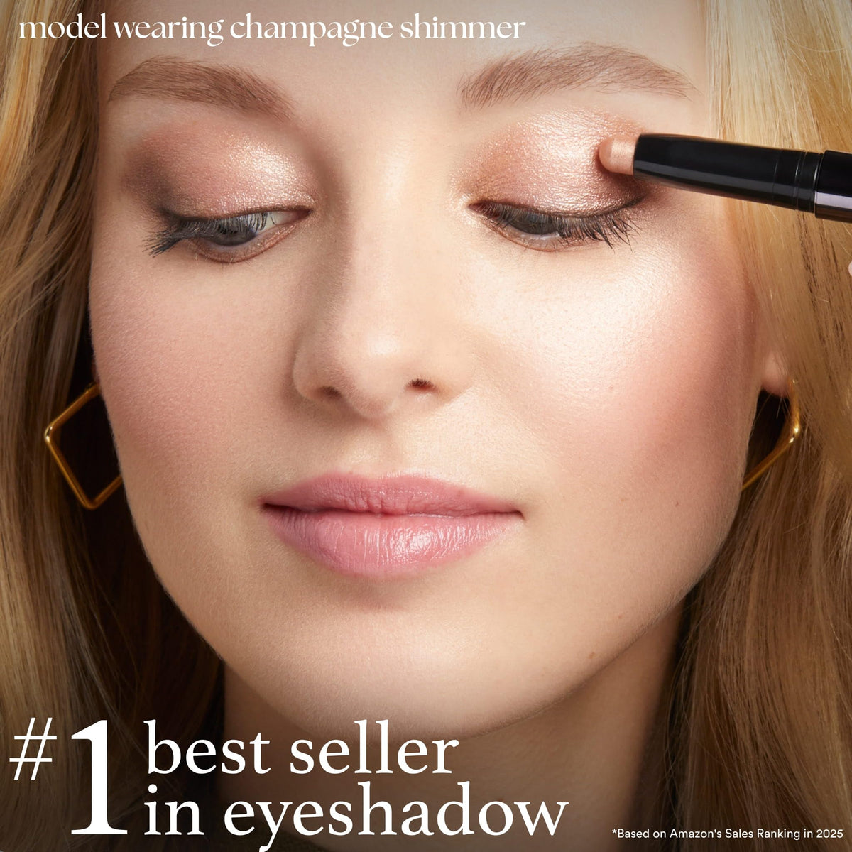 Close-up of Julep Eyeshadow 101 Stick Champagne Shimmer texture