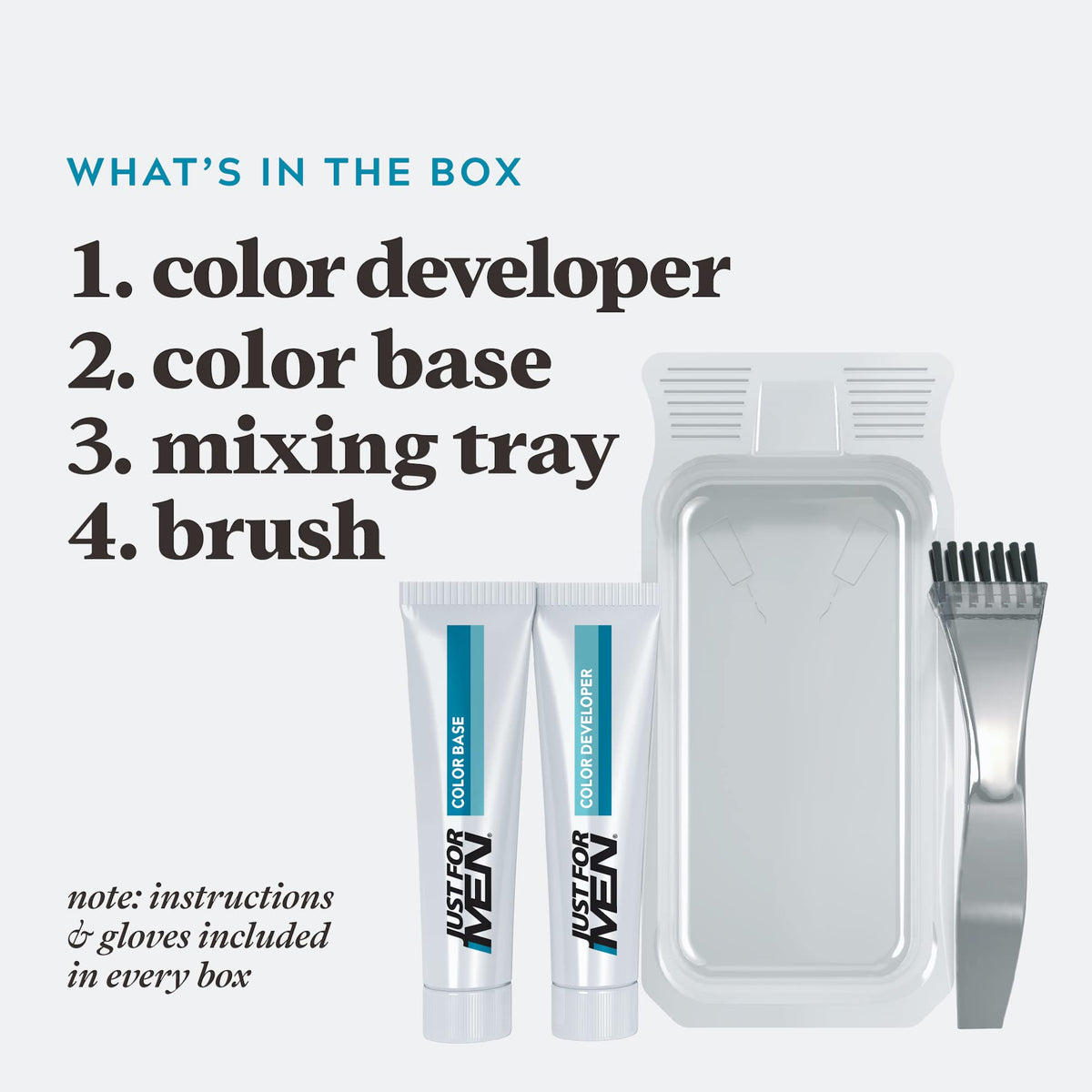 Close-up of Just for Men Mustache & Beard Dye application process