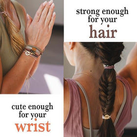 Close-up of K'lani Breathe Hair Tie Bracelet showing elastic texture