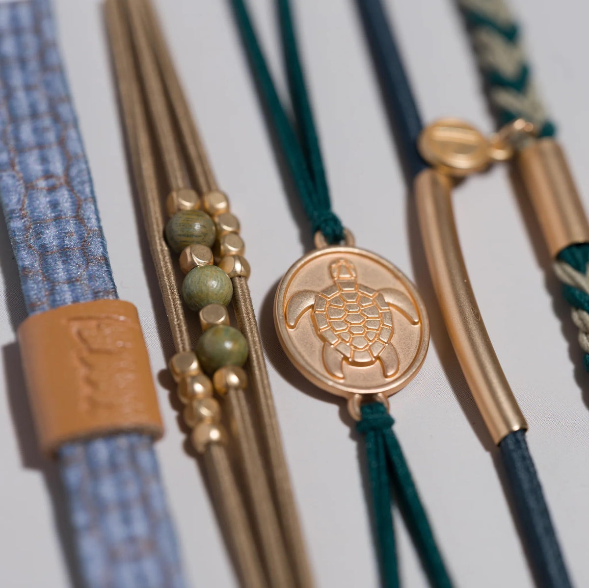Close-up of K'lani hair tie bracelet showing soft elastic material