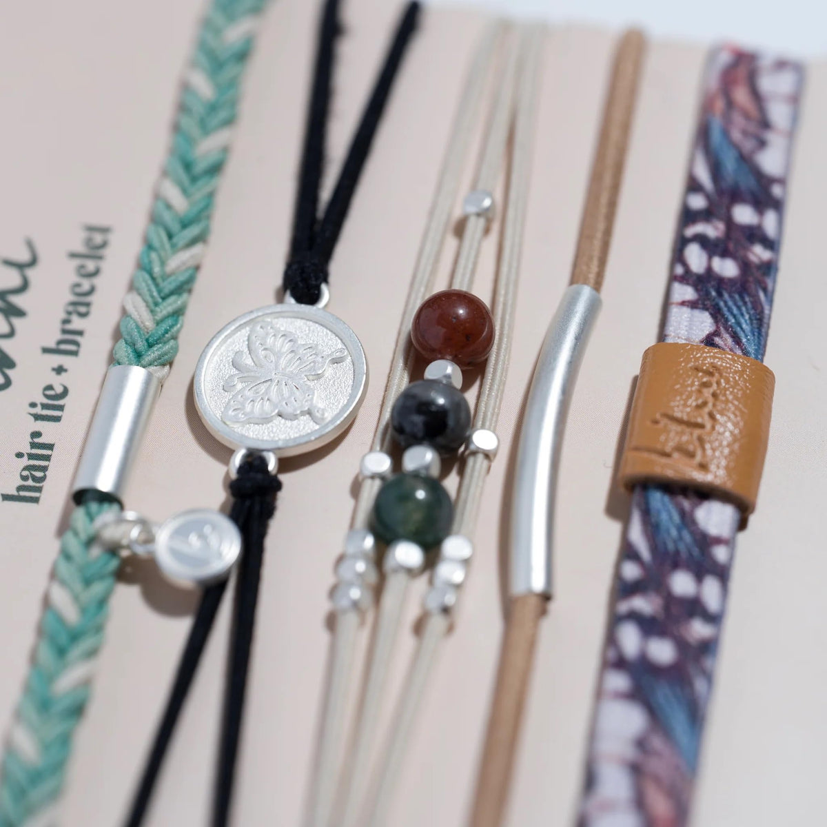 Close-up of K'lani Hair Tie Bracelet showing soft elastic material