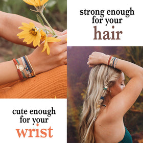 Close-up of K'lani Imagine Hair Tie Bracelet showing elastic texture