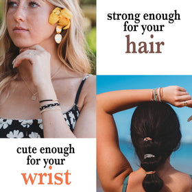 Close-up of K'lani Inspire Hair Tie Bracelet showing elastic texture