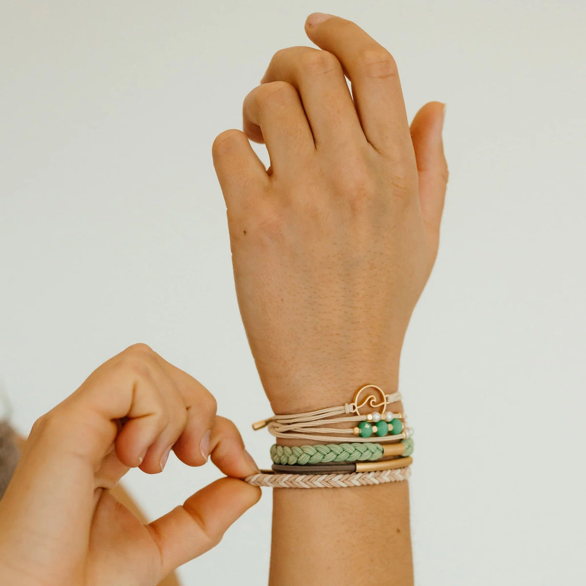 Close-up of K'lani Reflect Hair Tie Bracelet elastic material