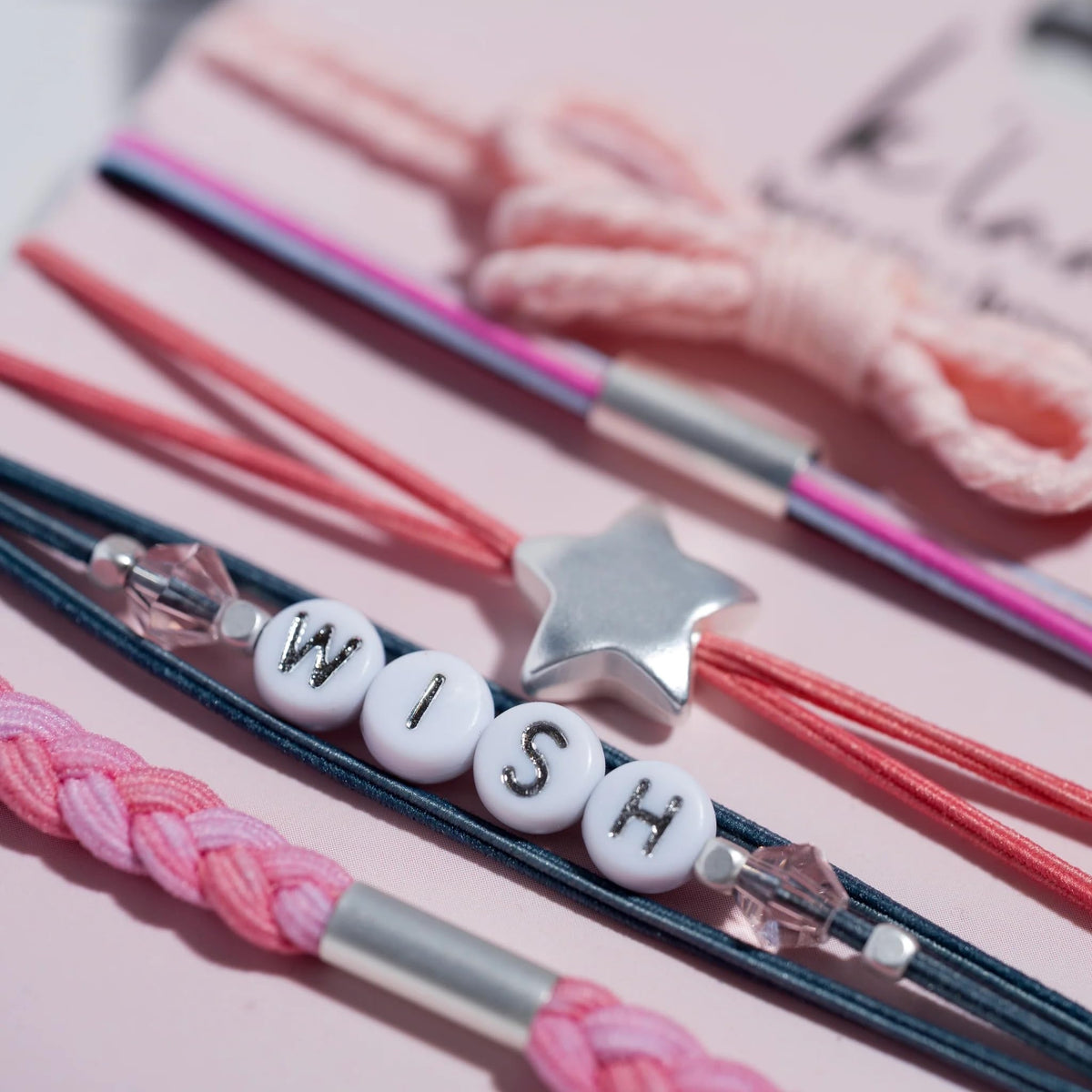 Close-up of K'lani Wish Hair Tie Bracelet showing soft elastic material