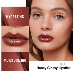 Close-up of Kaely Honey Lipstick Tinted Lip Balm texture