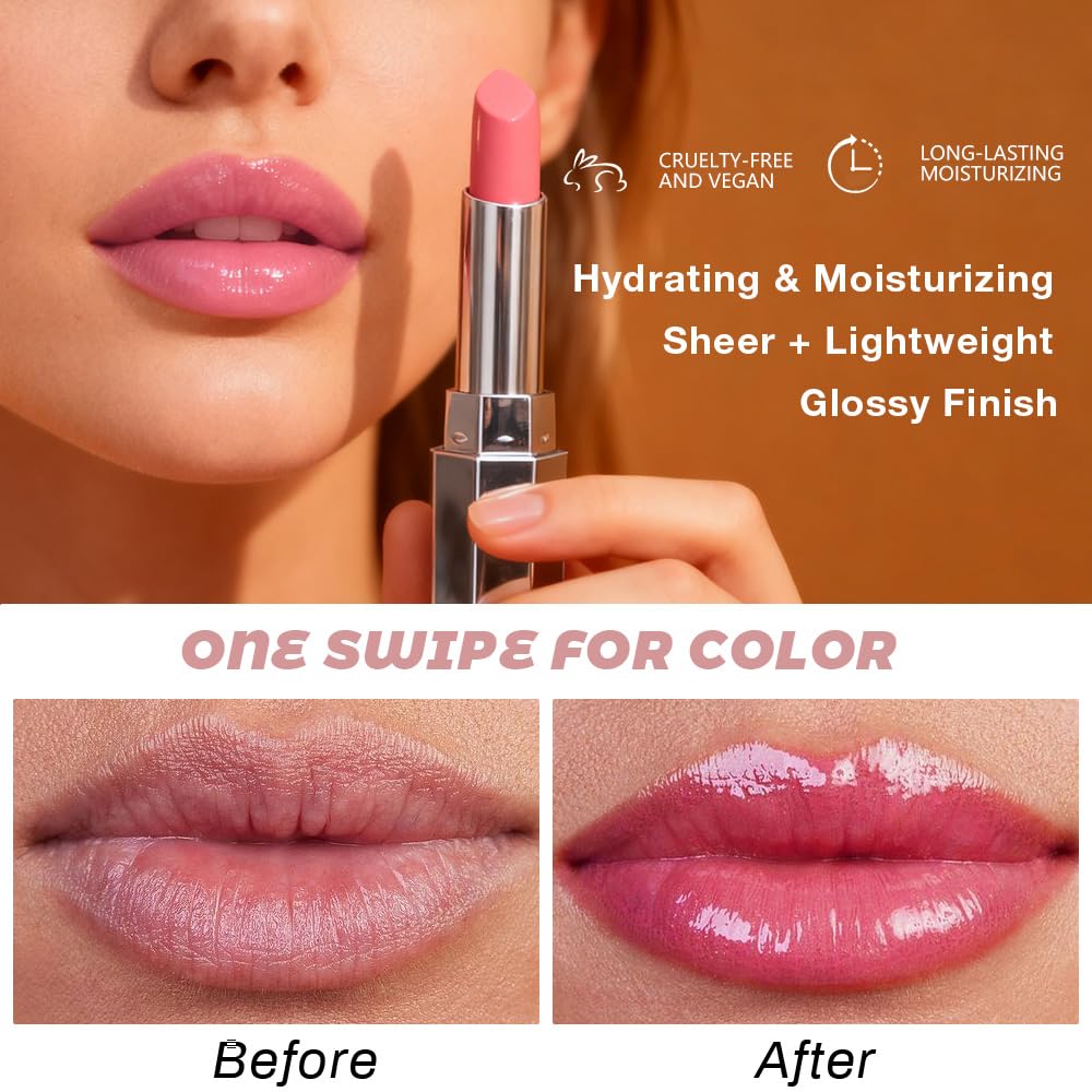 Close-up of Kaely Rose Honey Lipstick Tinted Lip Balm texture